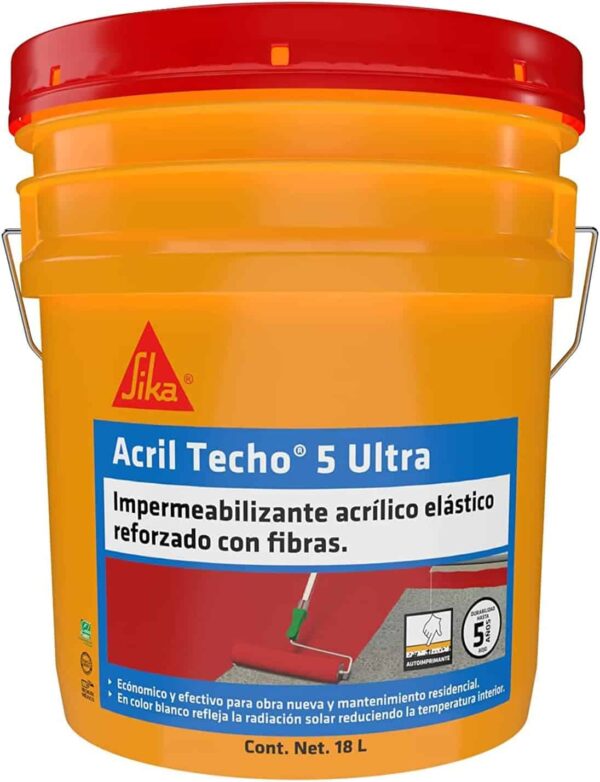 Sika Akril Techo 5 Ultra – Impermeabilizante Acrílico Rojo