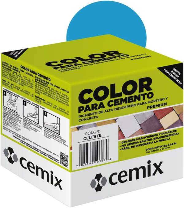 Cemix Color para Cemento Azul Acuamarina 1 kg