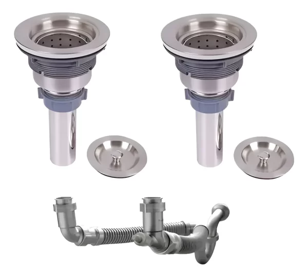 Kit 2 Contracanasta y Trampa Doble para Fregadero Coflex PH-600