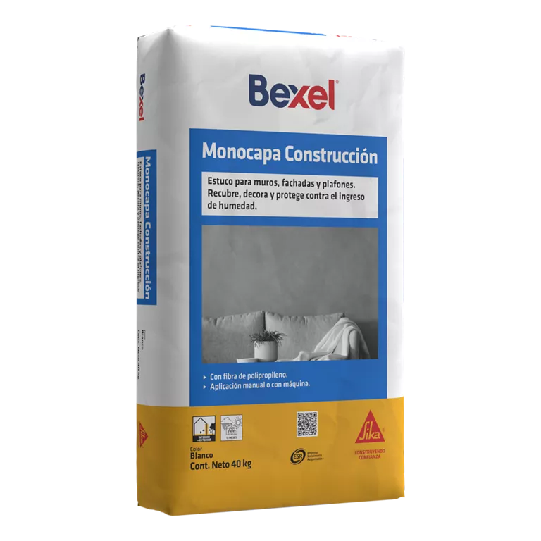 Estuco Decorativo Bexel Monocapa Blanco Sika 20 Kg
