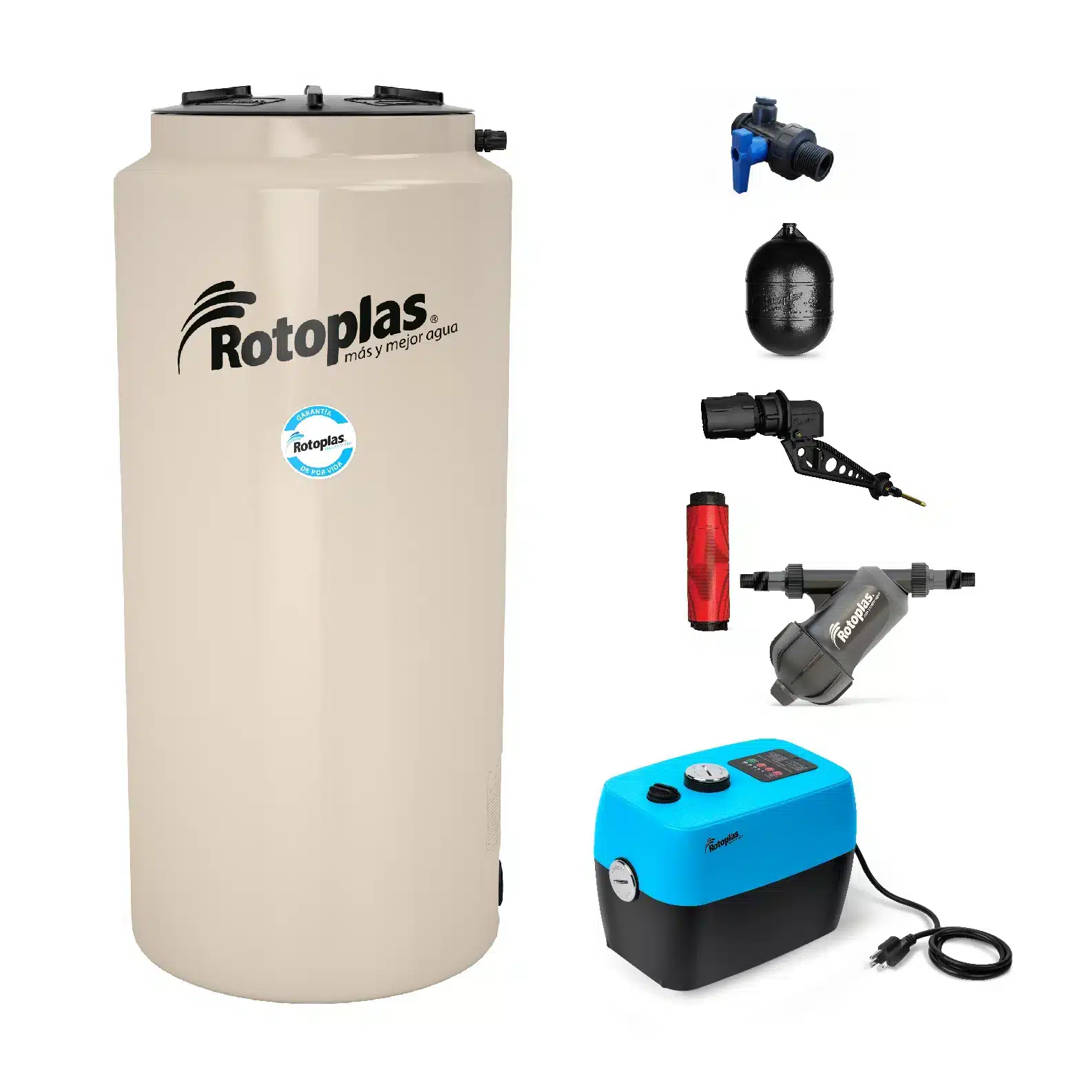 Tinaco Vertical Equipado + Bomba Inteligente 1/4 HP 500 Litros Rotoplas