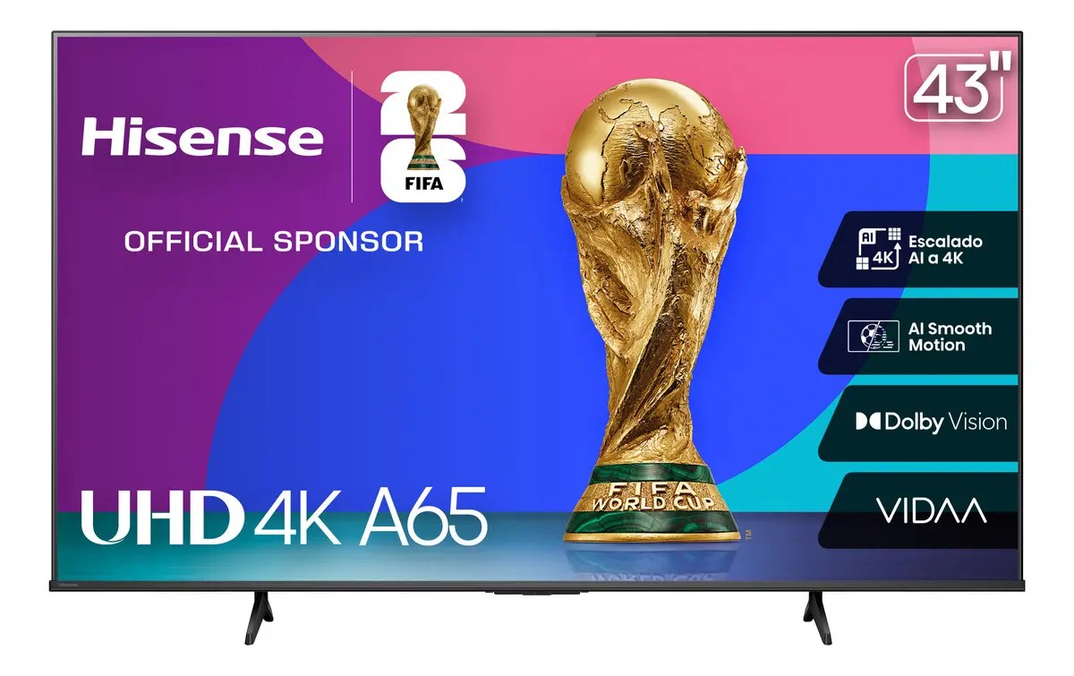 Hisense Smart TV 43" LED 4K UHD 43A65NV VIDAA